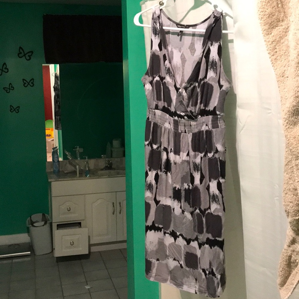 Black and white dress.